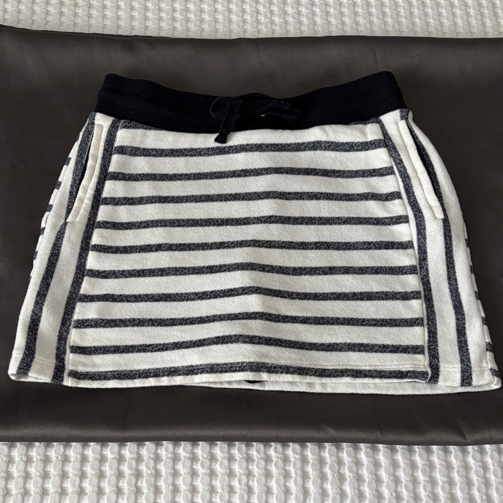 Jones New York Cotton Striped Navy and White Women's Preppy Skirt/Skort SZ S